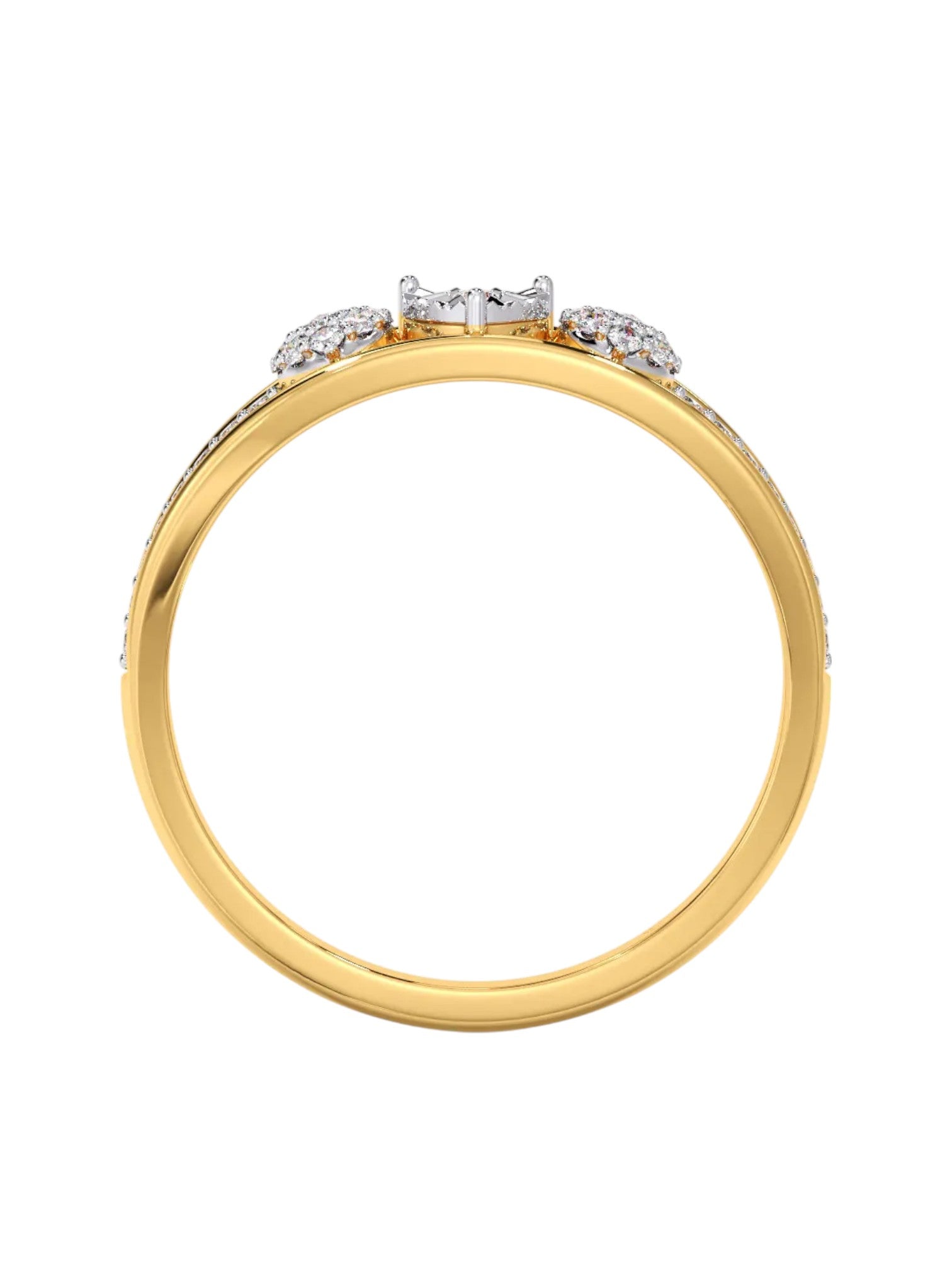 Trendy Tree Heart Sterling Silver Gold Plated CZ Stone Light Weight Finger Ring For Women By Kesardeep Impex